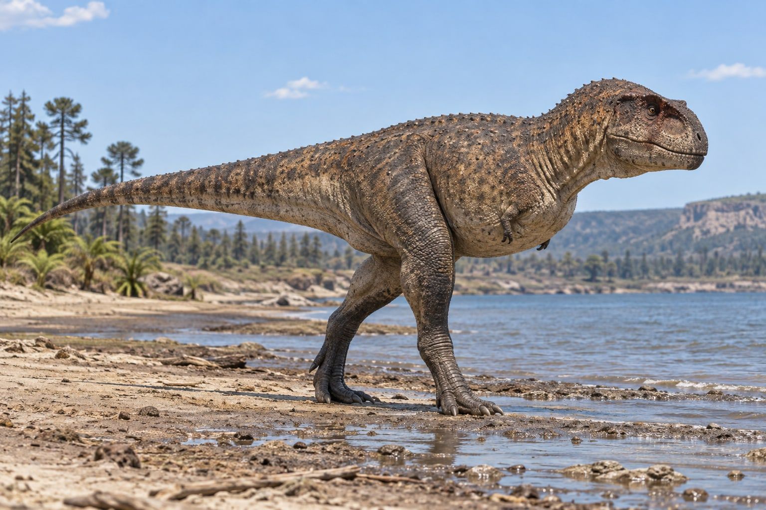 Abelisaurus in its habitat