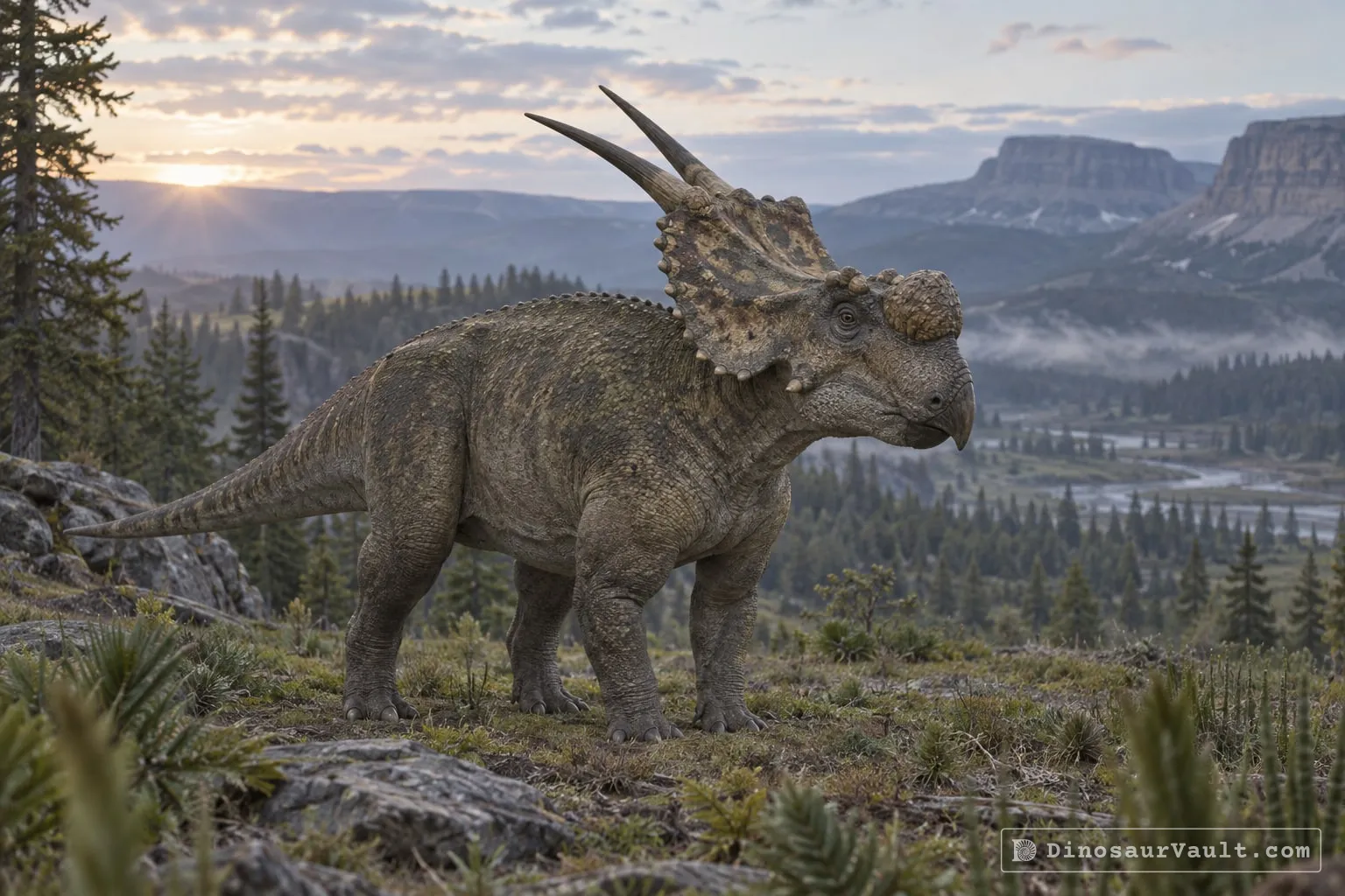 Achelousaurus in its habitat