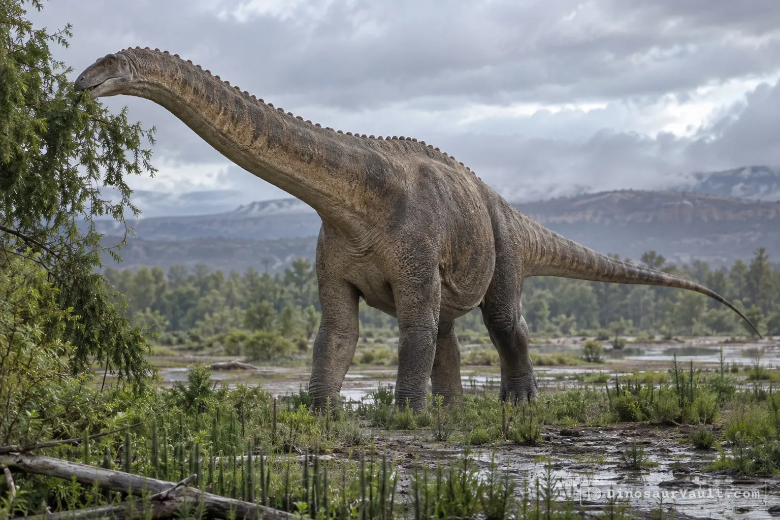 Alamosaurus in its habitat