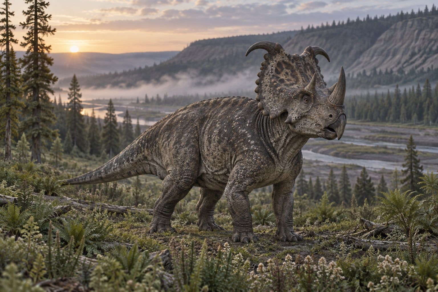 Centrosaurus in its habitat