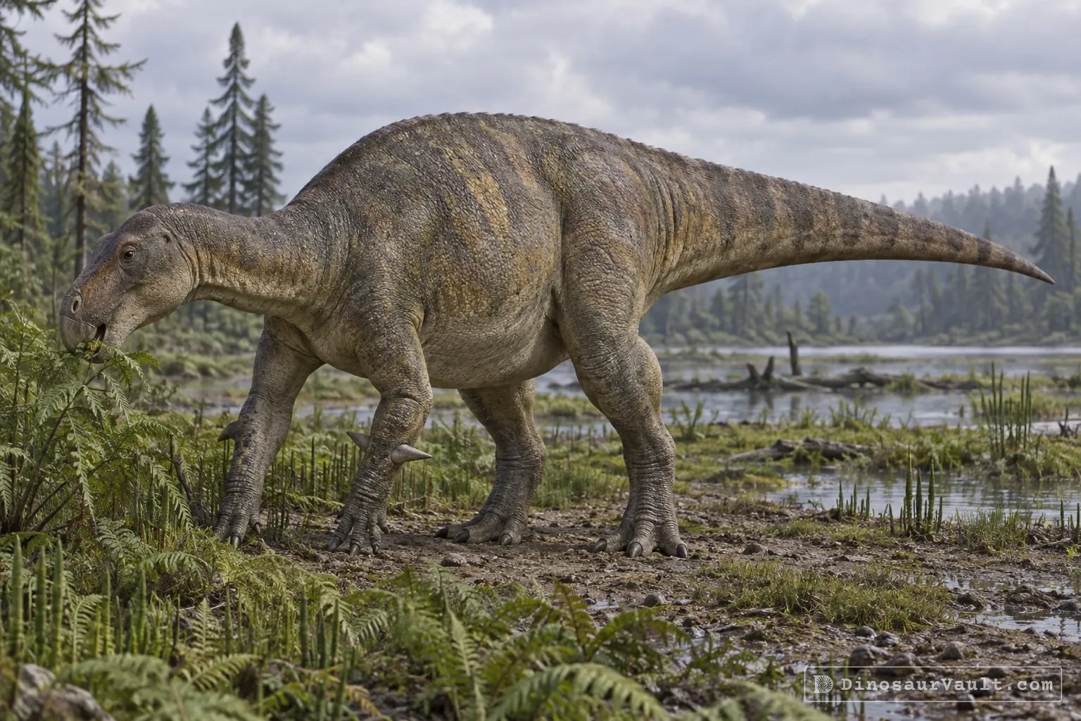 Iguanodon in its habitat