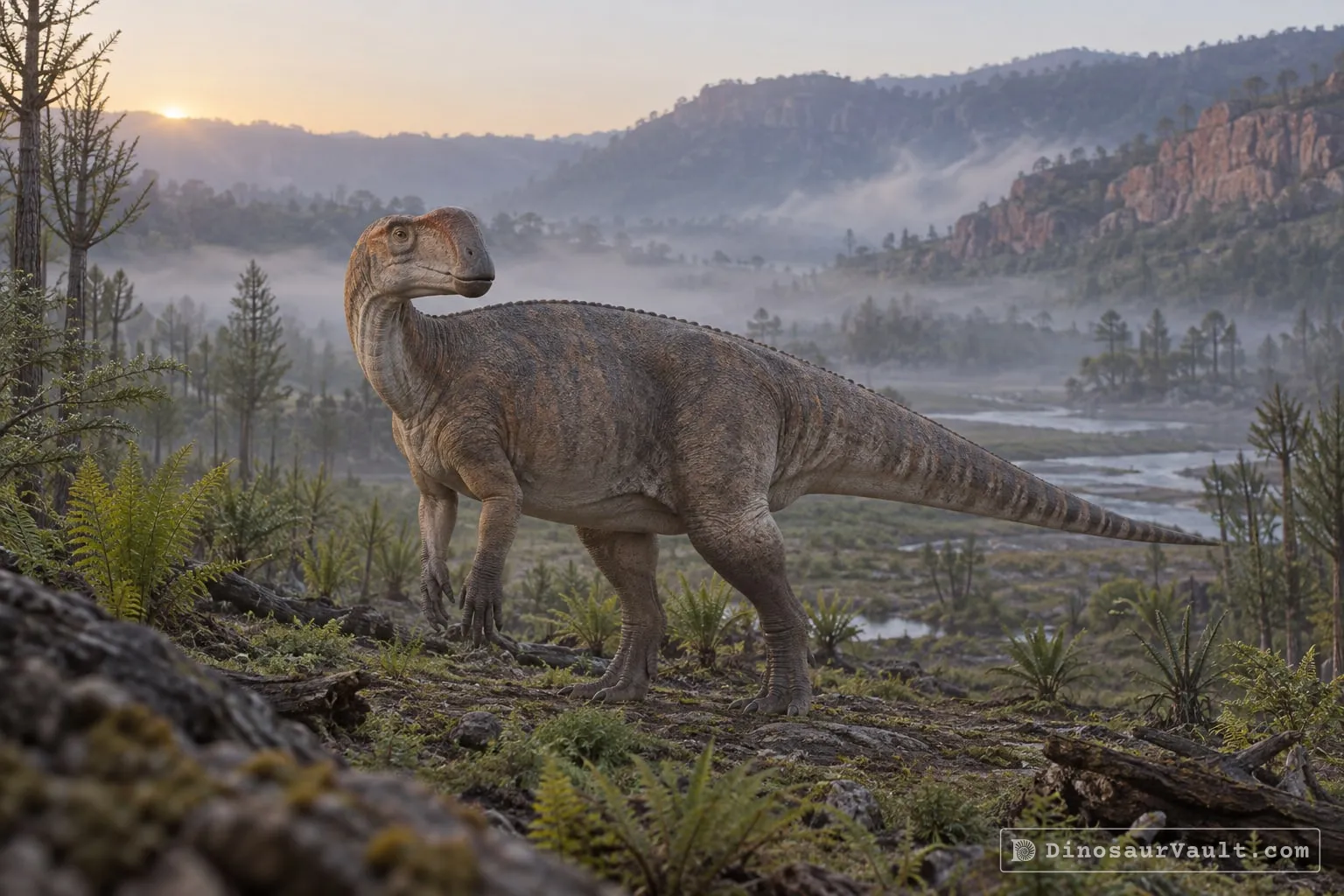 Muttaburrasaurus in its habitat