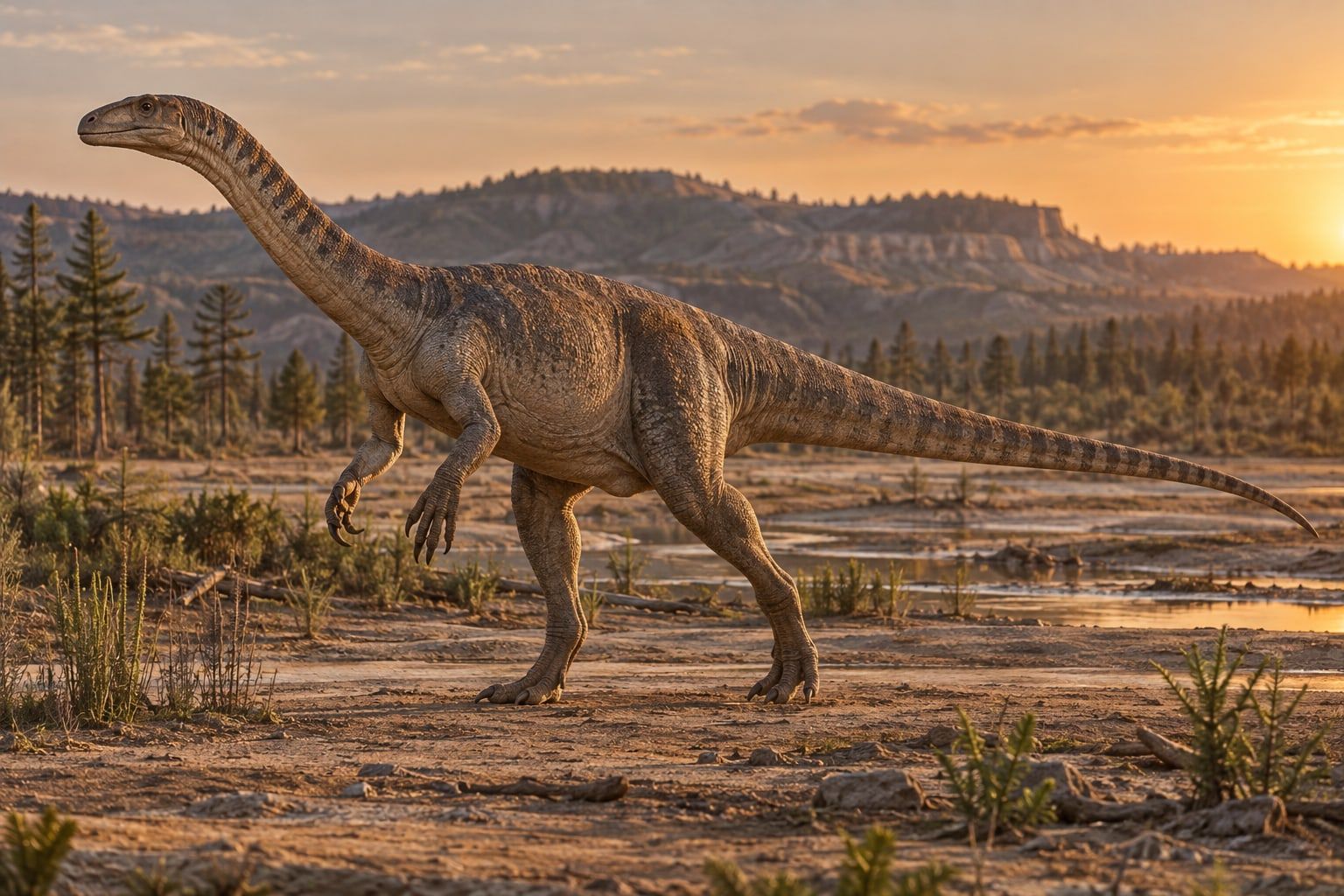 Plateosaurus in its habitat