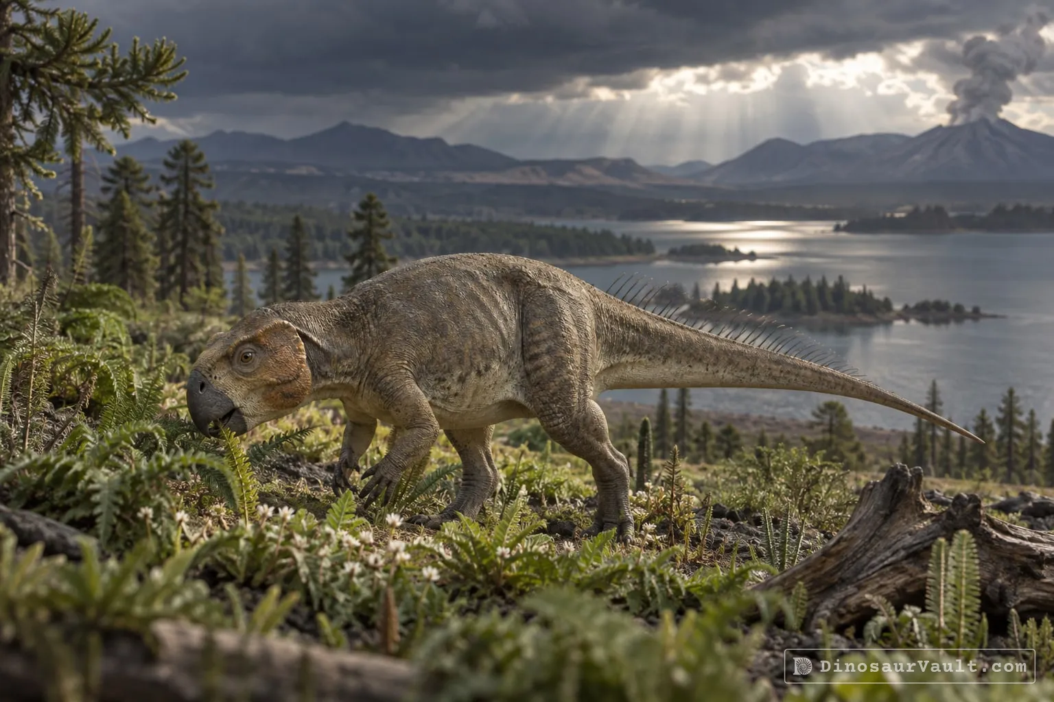 Psittacosaurus in its habitat