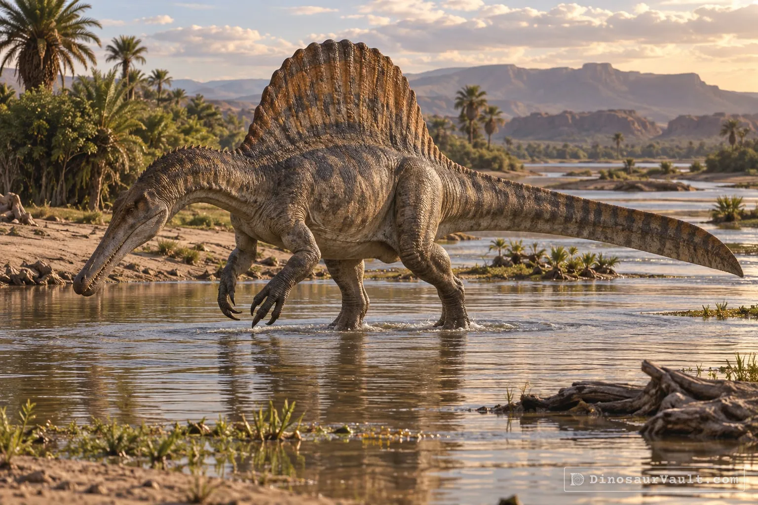 Spinosaurus in its habitat