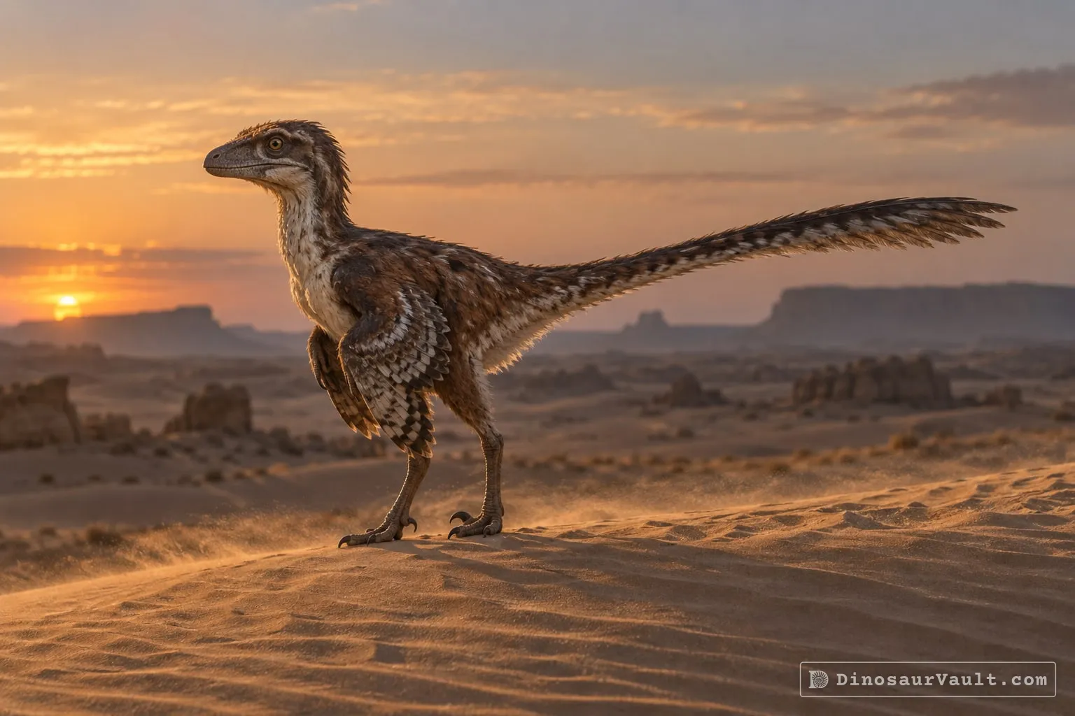 Velociraptor in its habitat