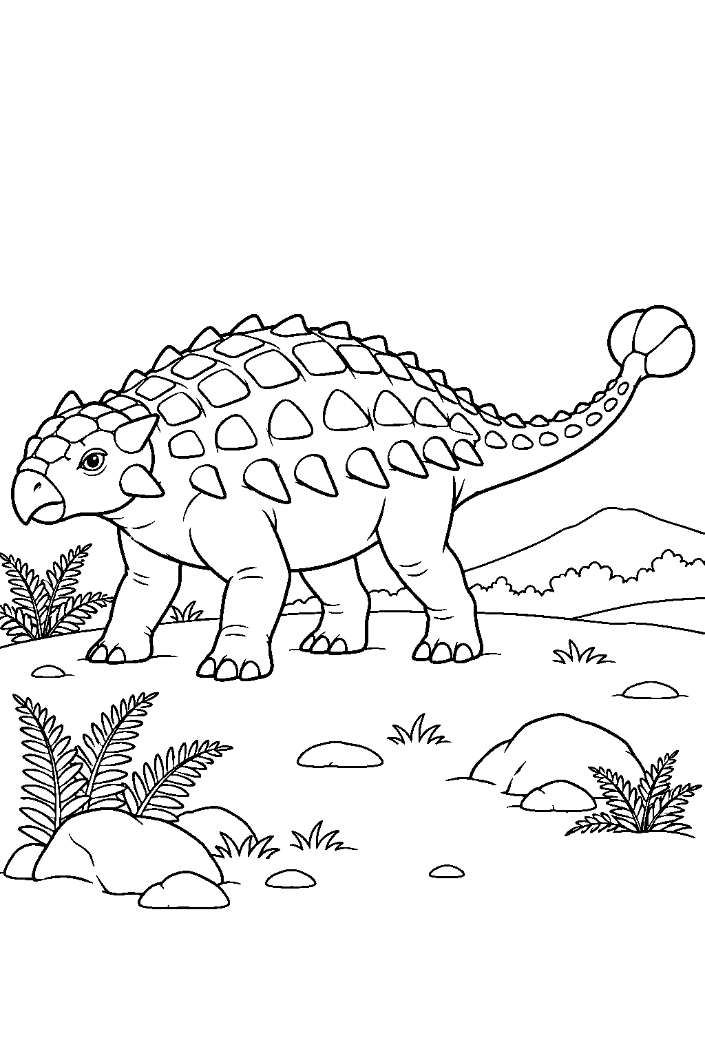 Ankylosaurus coloring page