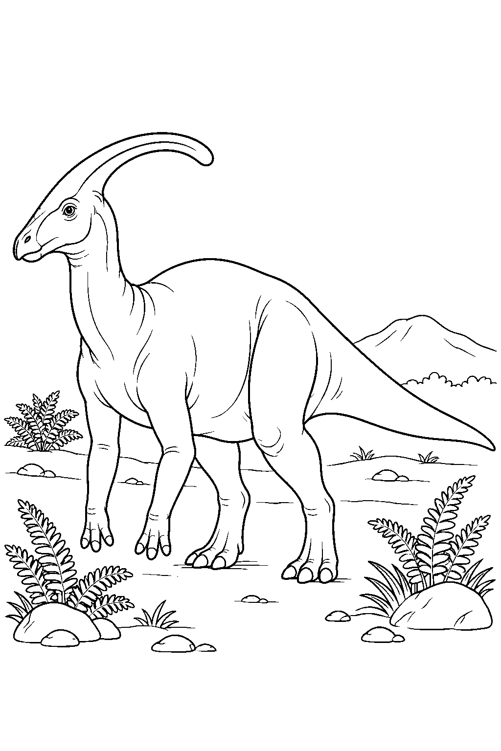 Parasaurolophus coloring page