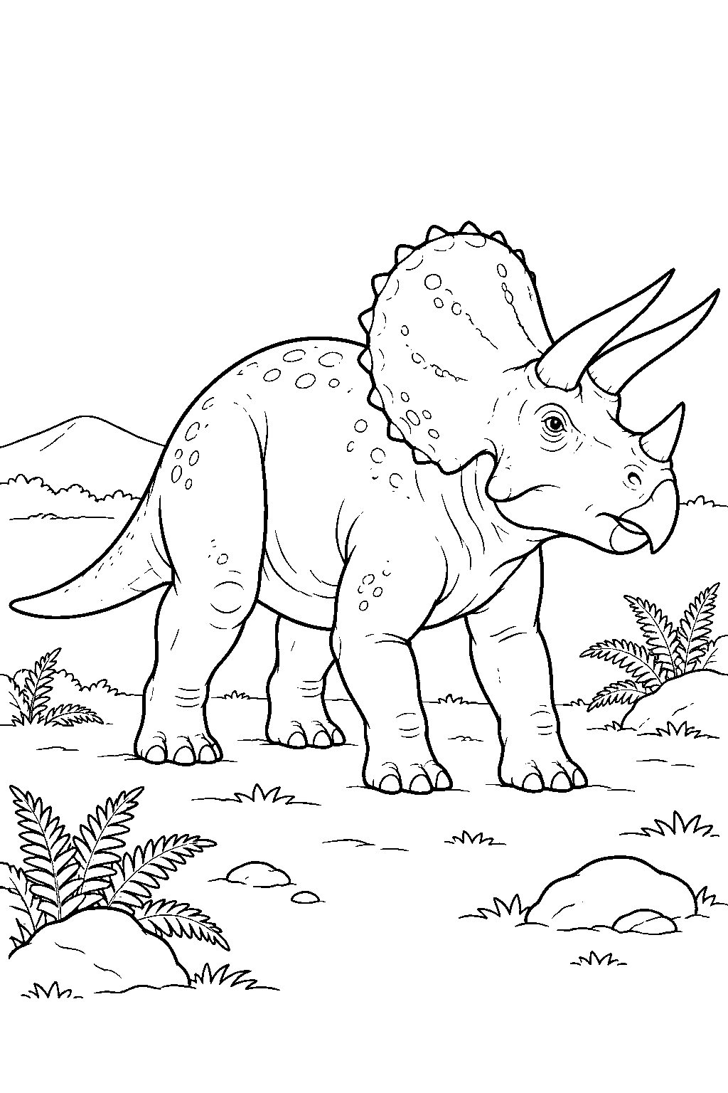 Triceratops coloring page